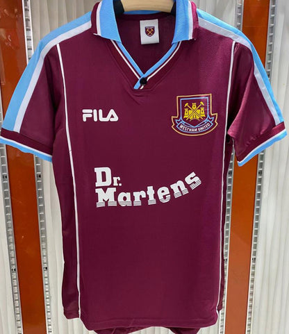 Jersey 1999 West Ham Local Manga corta Versión Fan Retro