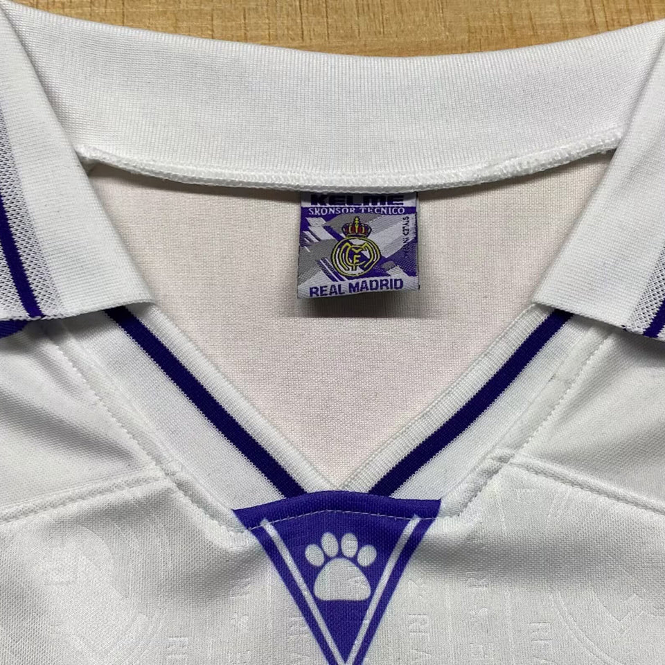jersey 1996/1997 real madrid local manga larga versión fan retro