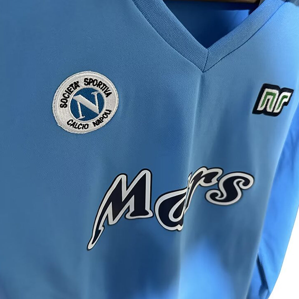 jersey 1988/89 napoli local manga larga versión fan retro