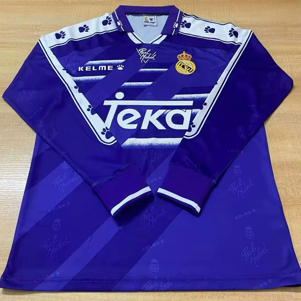 jersey 1994/96 real madrid visitante manga larga versión fan retro