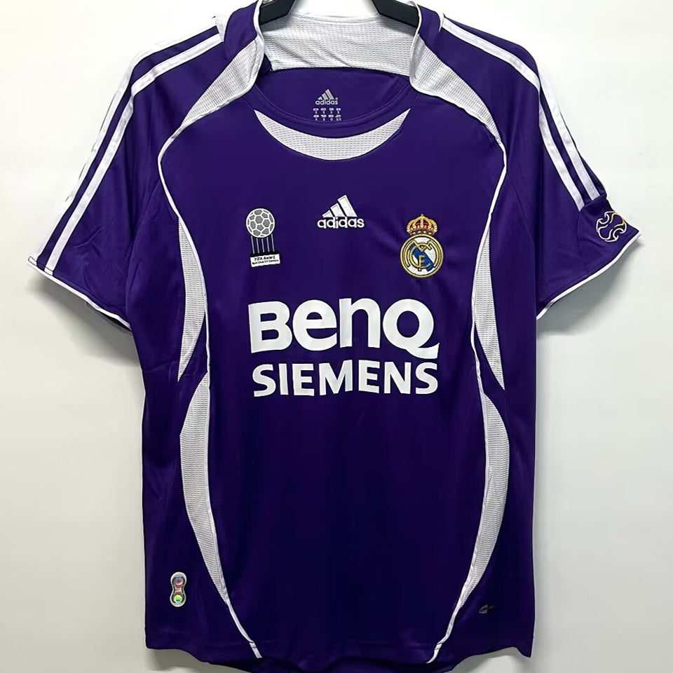 jersey 2006/07 real madrid visitante manga corta versión fan retro