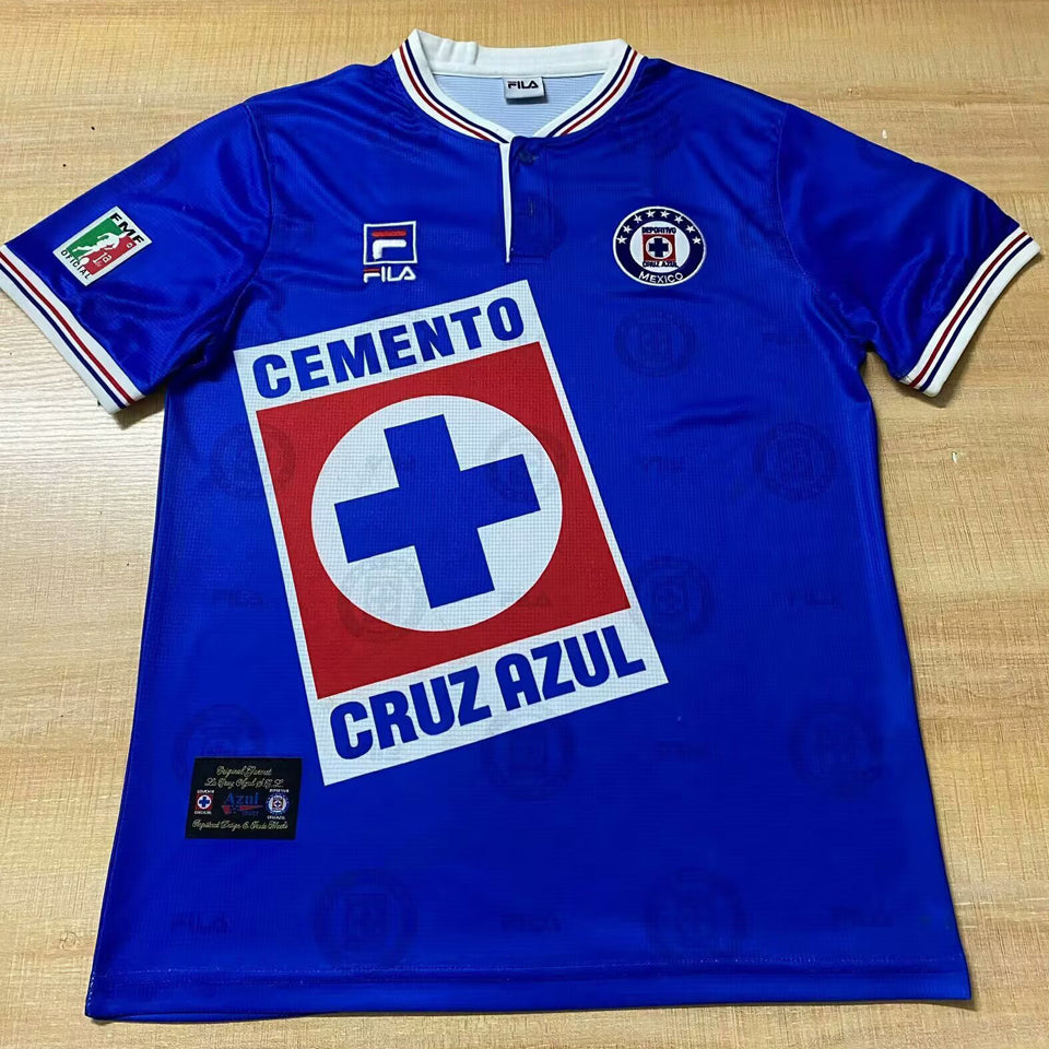 jersey 1998/99 cruz azul local manga corta versión fan retro