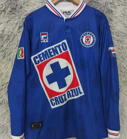 Jersey 1997/98 Cruz Azul Local Manga larga Versión Fan Retro