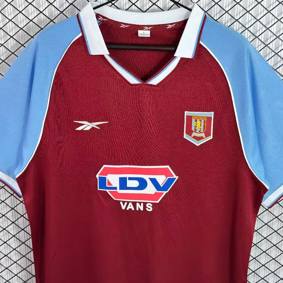 jersey 1998/1999 aston villa local manga corta versión fan retro