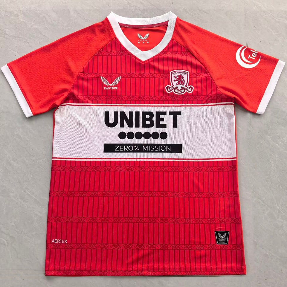 Jersey 2025/26 Middlesbrough Local Manga corta Versión Fan