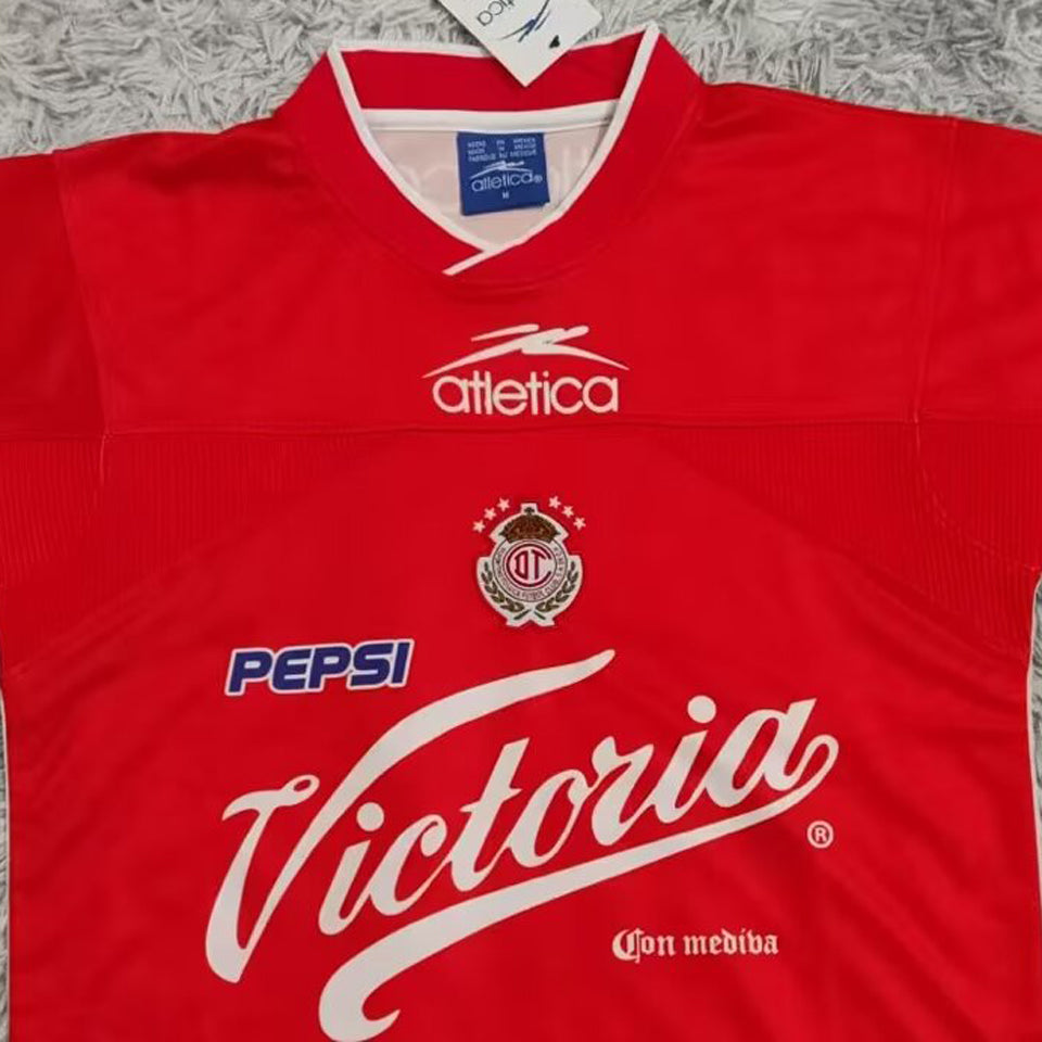 jersey 2000/01 deportivo toluca local manga corta versión fan retro