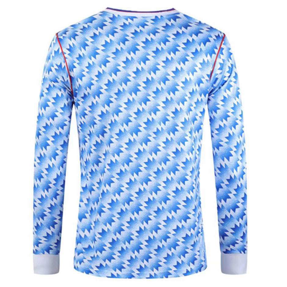 jersey 1990/92 manchester united visitante manga larga versión fan retro