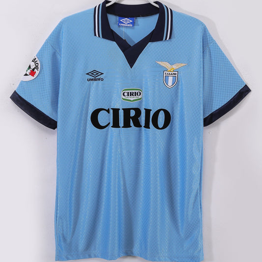 Jersey 1996/1997 Lazio Local Manga corta Versión Fan Retro