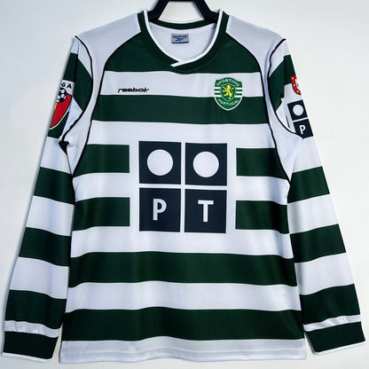 Jersey 2001/03 Lisbon Local Manga larga Versión Fan Retro