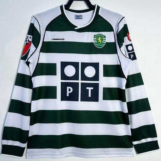 Jersey 2001/03 Lisbon Local Manga larga Versión Fan Retro