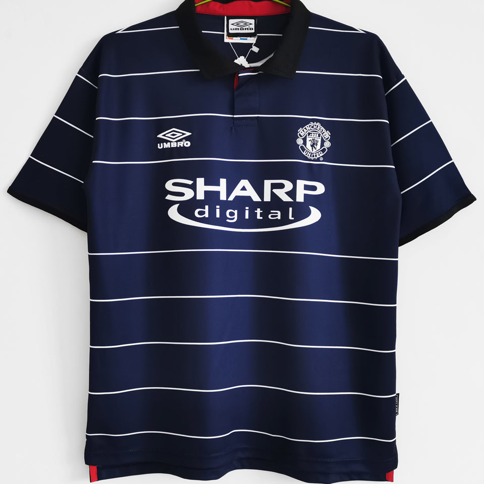 jersey 1999/2000 manchester united visitante manga corta versión fan retro