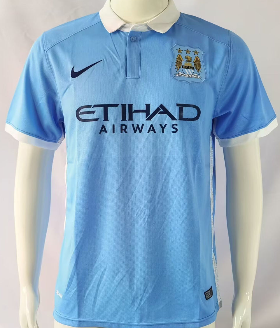 jersey 2015/16 manchester city local manga corta versión fan retro