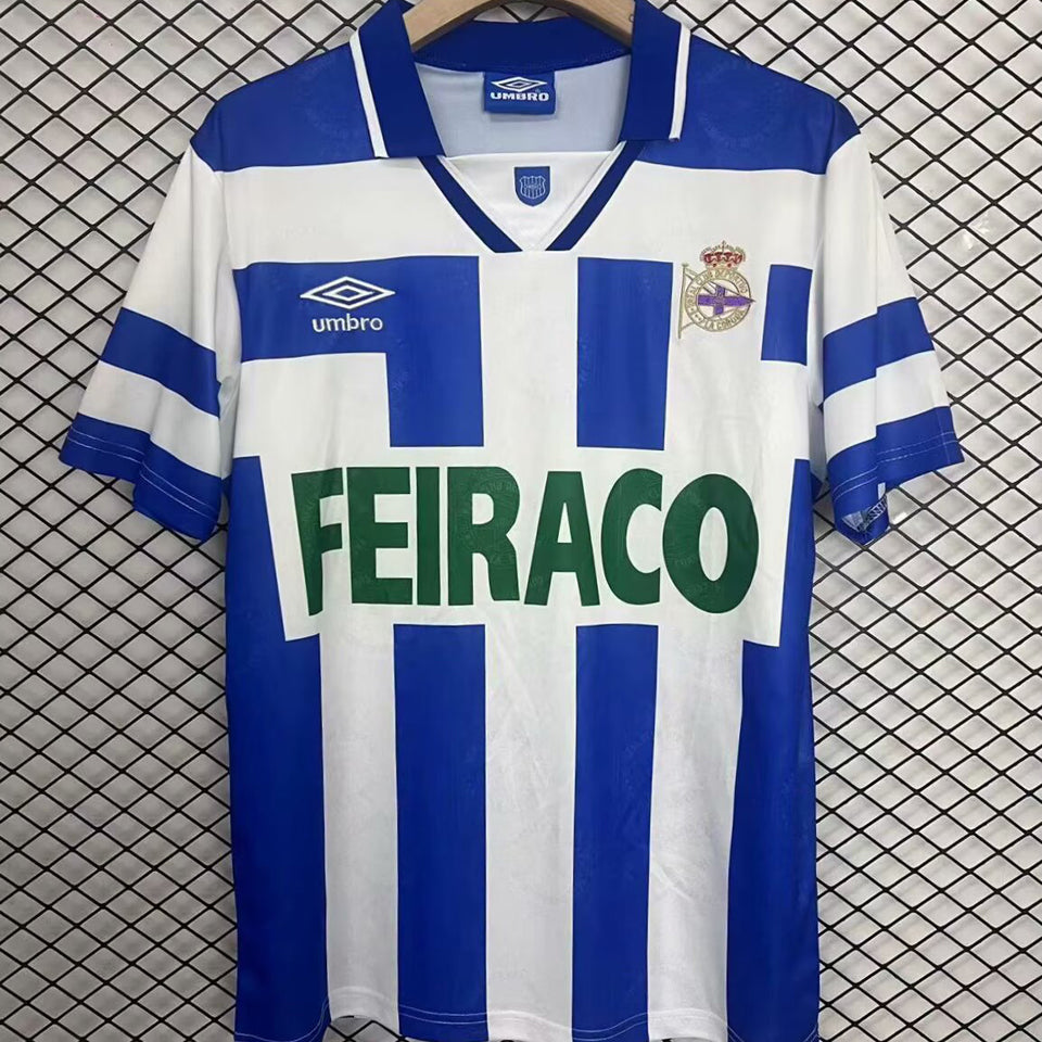 jersey 1994/95 deportivo la coruna local manga corta versión fan retro