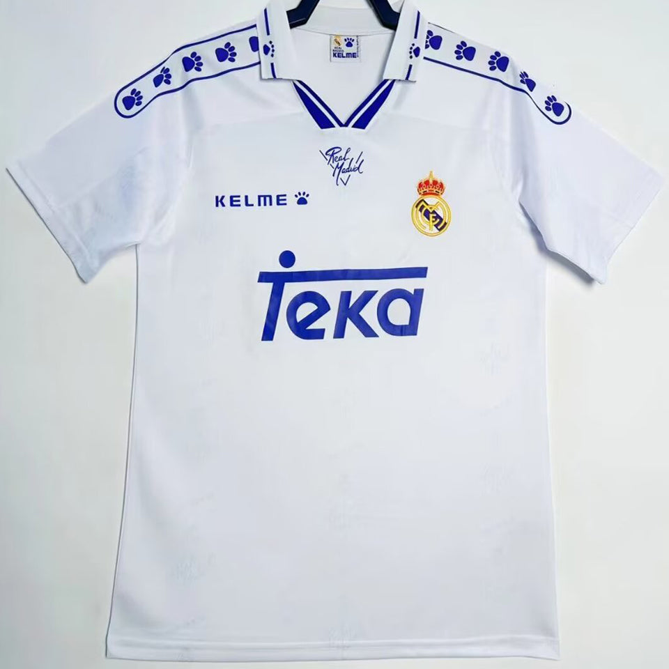 jersey 1994/96 real madrid local manga corta versión fan retro