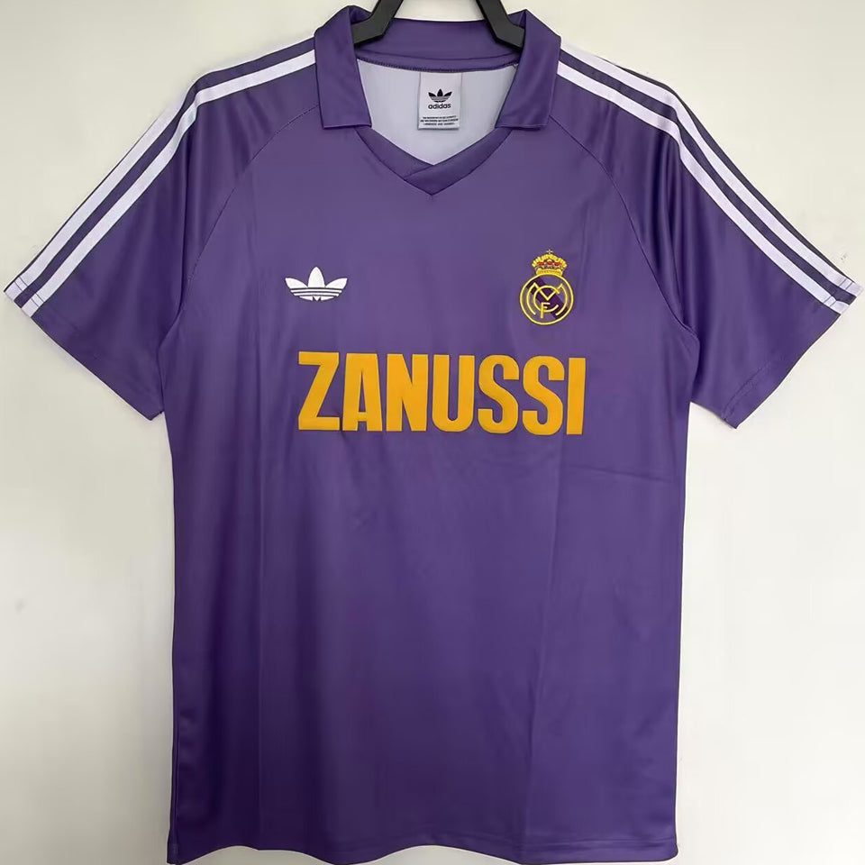 jersey 1984/85 real madrid visitante manga corta versión fan retro