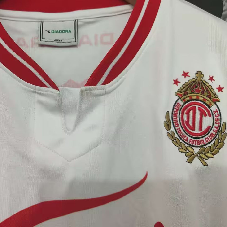jersey 1998/1999 deportivo toluca visitante manga corta versión fan retro