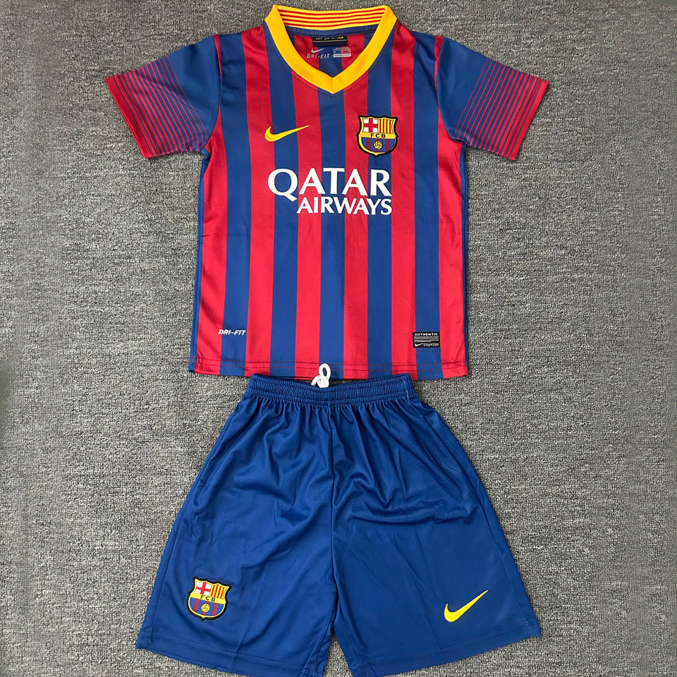 Jersey 2013/14 Barcelona Local Manga corta Niño Retro