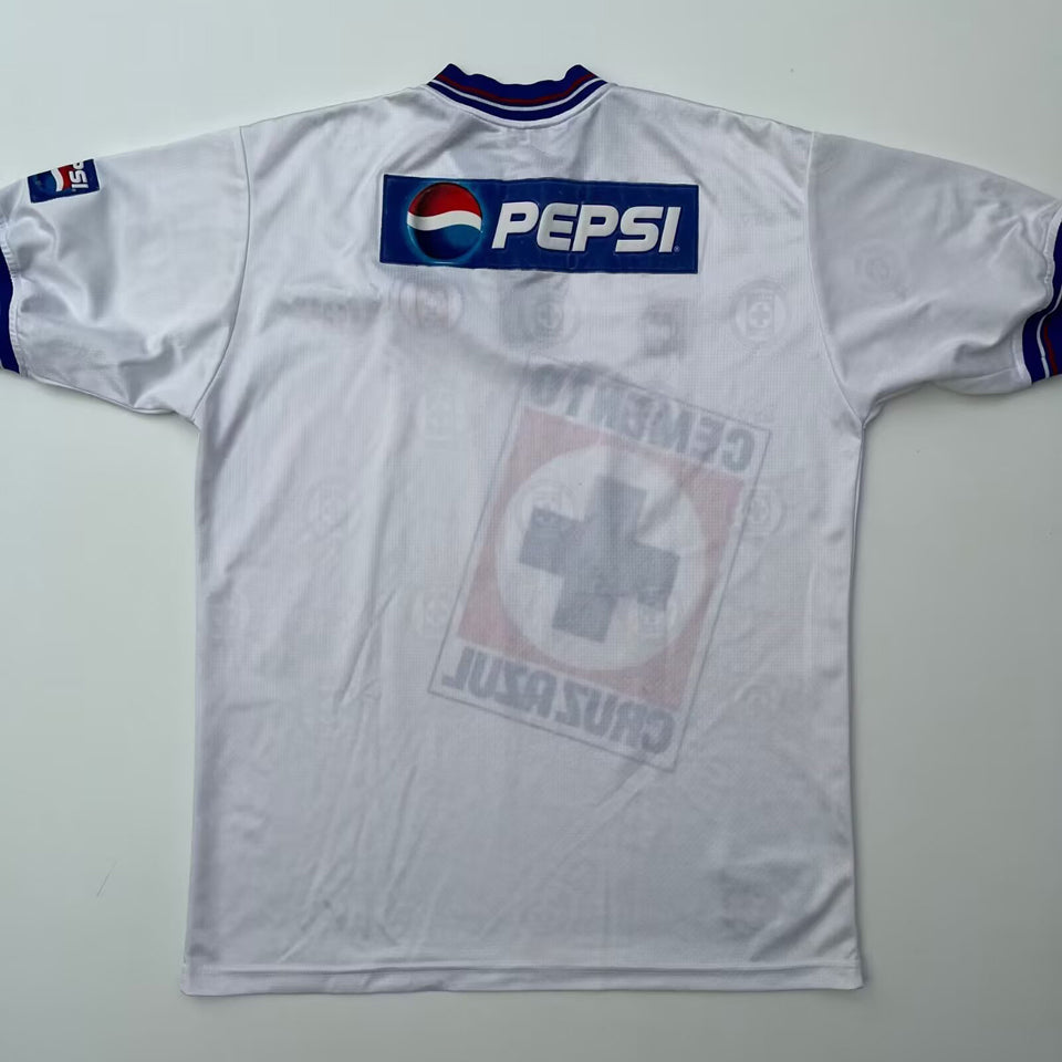 jersey 1998/99 cruz azul visitante manga corta versión fan retro