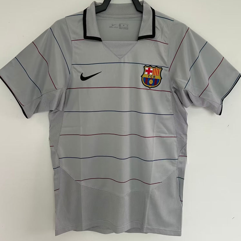 jersey 2003/04 barcelona visitante manga corta versión fan retro
