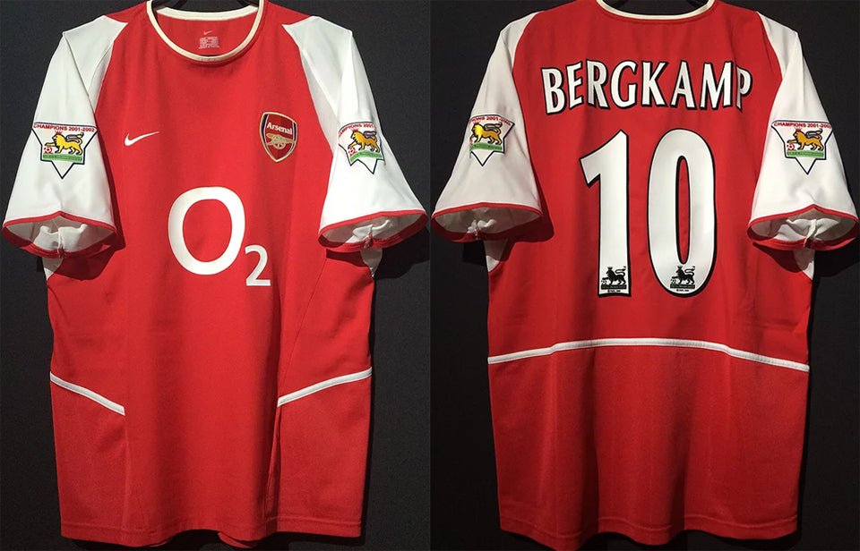 2002/04 bergkamp 10 ars home retro parches/letras
