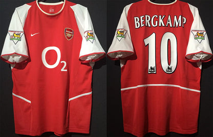2002/04 Bergkamp 10 Ars Home Retro Parches/Letras