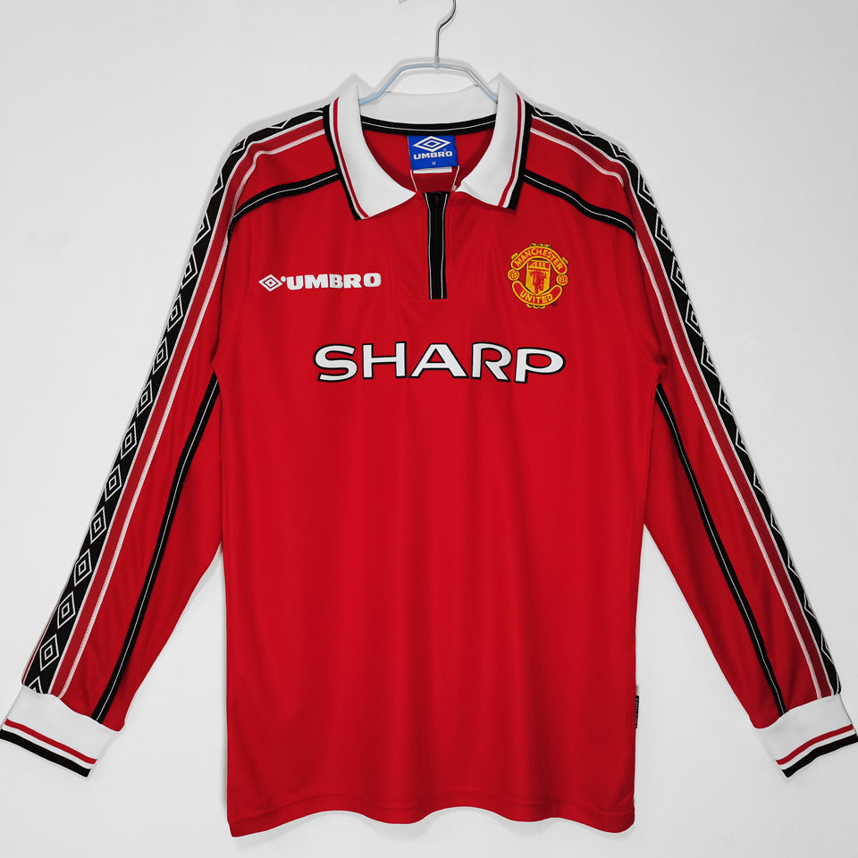 Jersey 1998/99 Manchester United Local Manga larga Versión Fan Retro