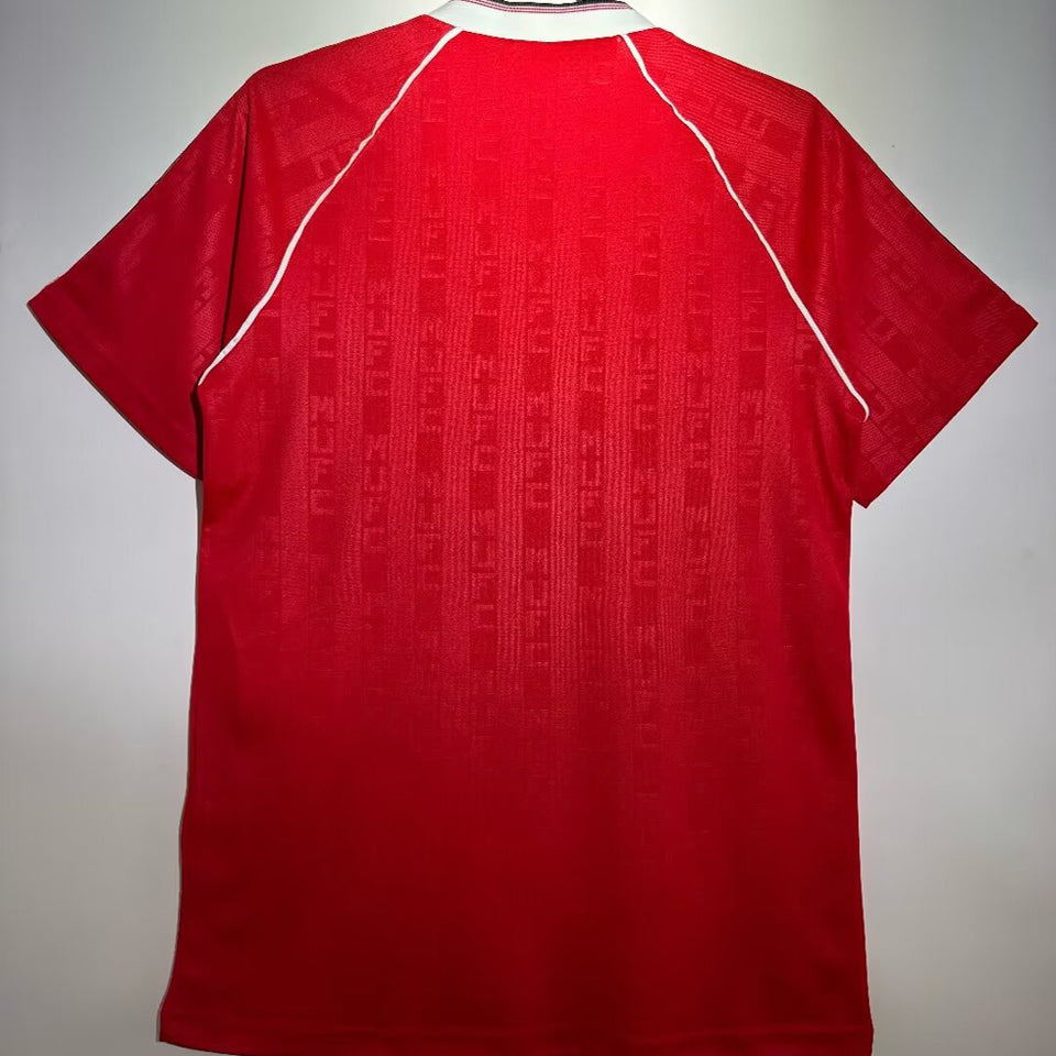 jersey 1988/90 manchester united local manga corta versión fan retro