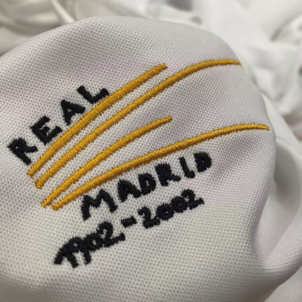 jersey 2002/03 real madrid local manga corta versión fan retro