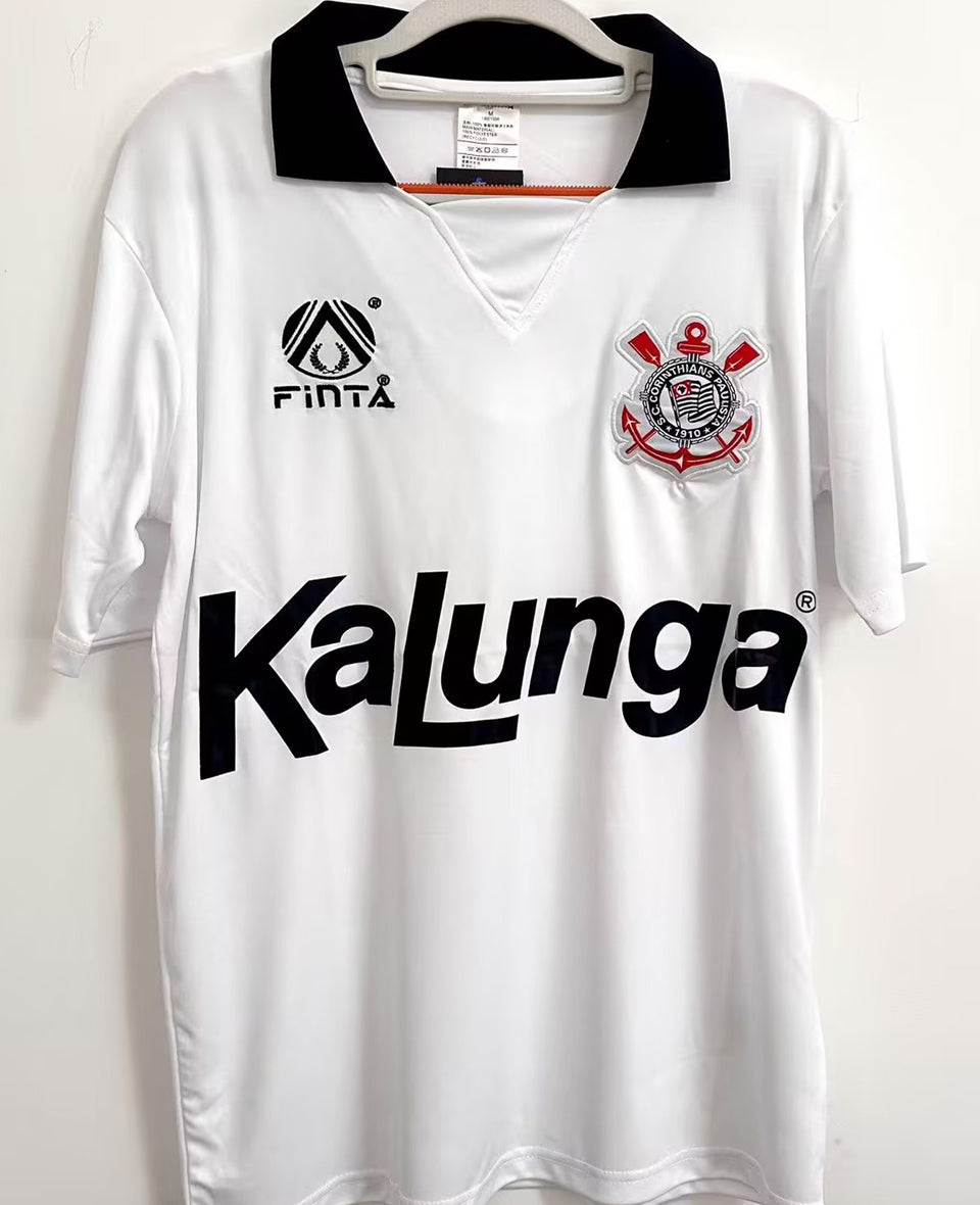 jersey 1990 corinthians local manga corta versión fan retro