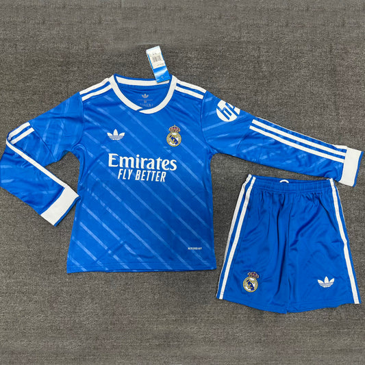 Jersey 2025/26 Real Madrid Tercero Manga larga Niño