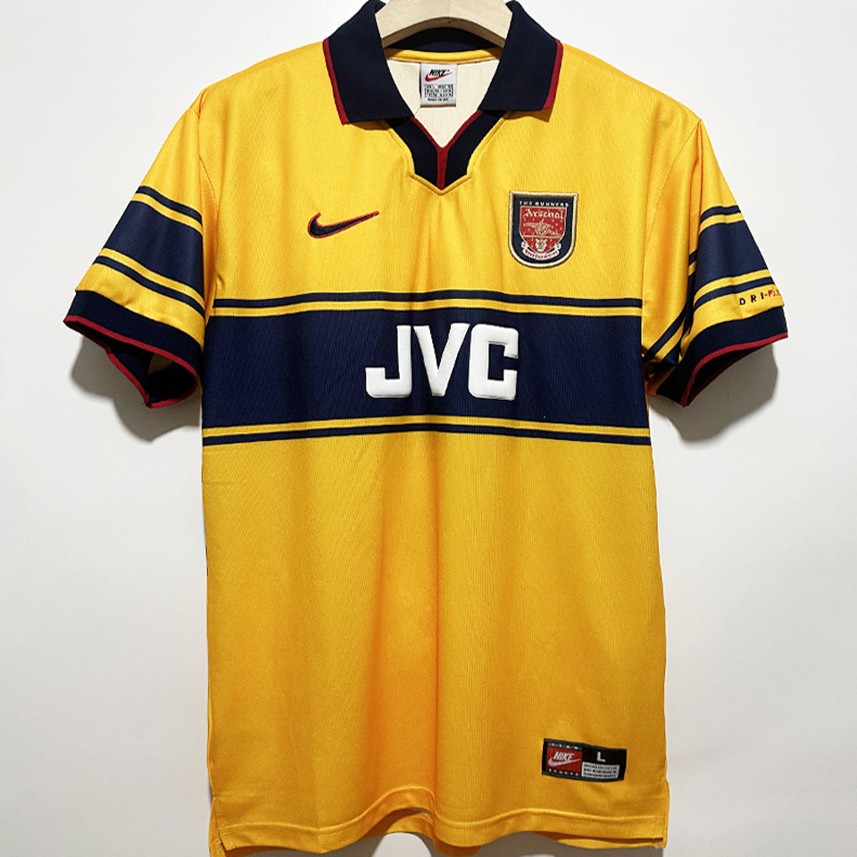 jersey 1997/1999 arsenal visitante manga corta versión fan retro