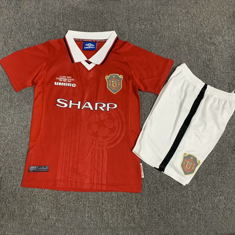 jersey 1999/2000 manchester united local manga corta niño retro