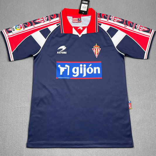 Jersey 1999/2000 Gijon Visitante Manga corta Versión Fan Retro