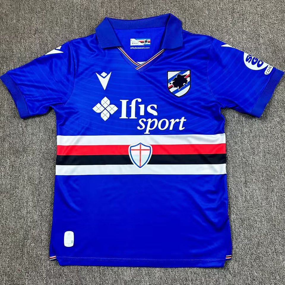 jersey 2025/26 sampdoria local manga corta versión fan