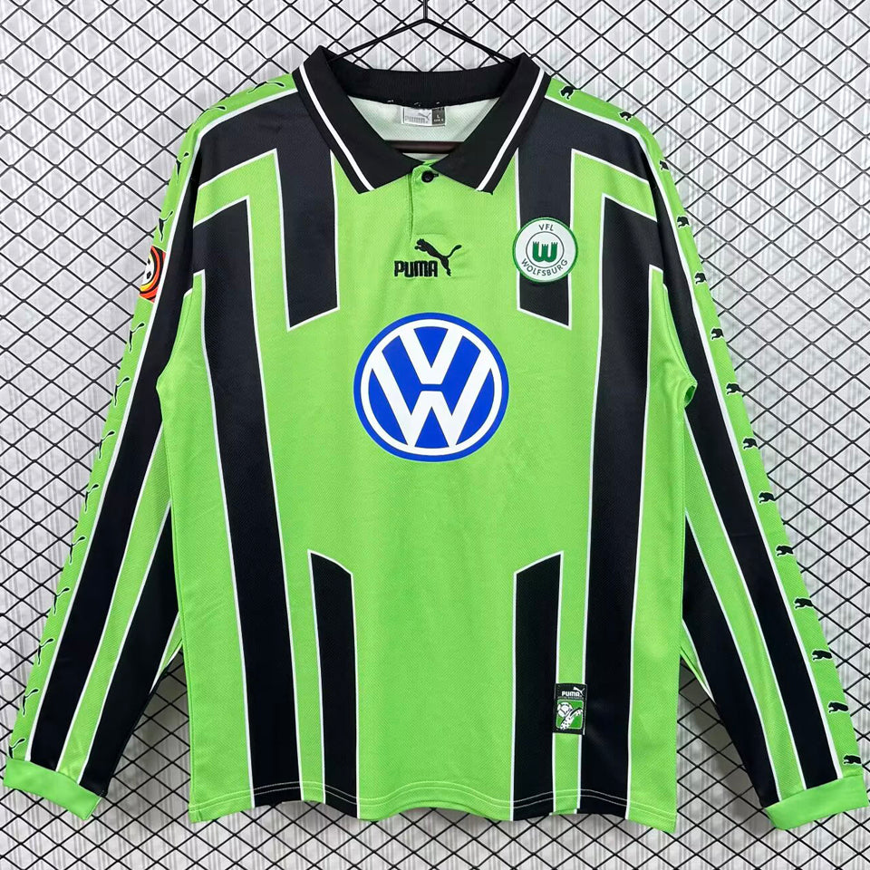 jersey 1999/2000 wolfsburg visitante manga larga versión fan retro
