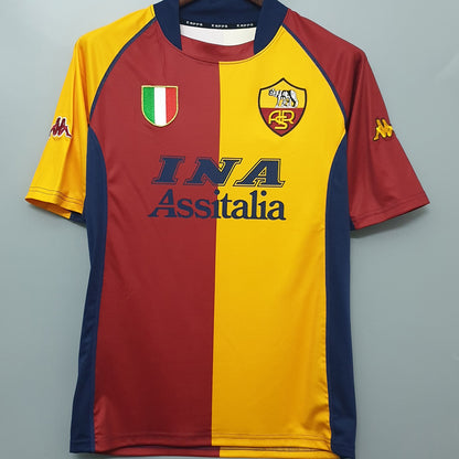 Jersey 2001/02 Roma  And Especial Manga corta Versión Fan Retro
