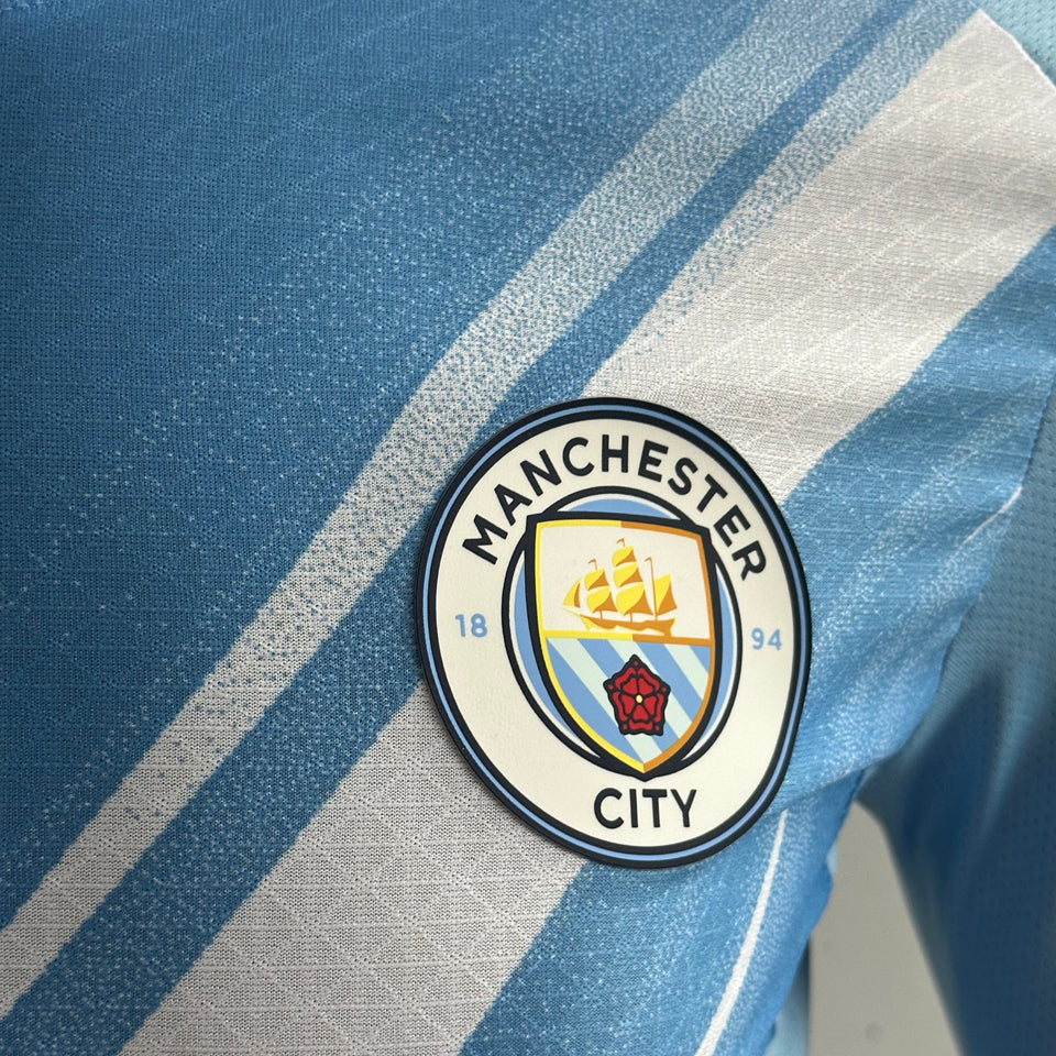 jersey 2025/26 manchester city local manga larga versión jugador