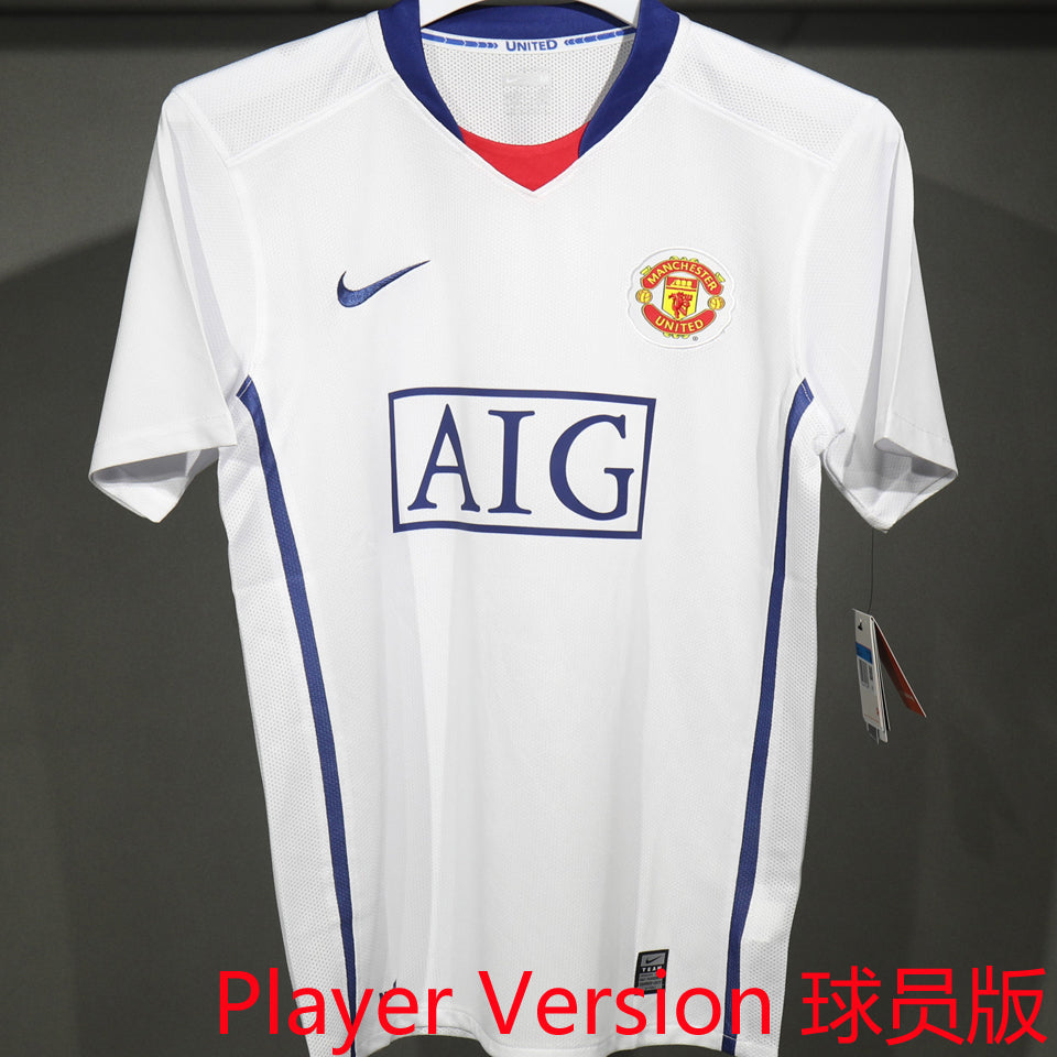 jersey 2008/2009 manchester united visitante manga corta versión jugador retro