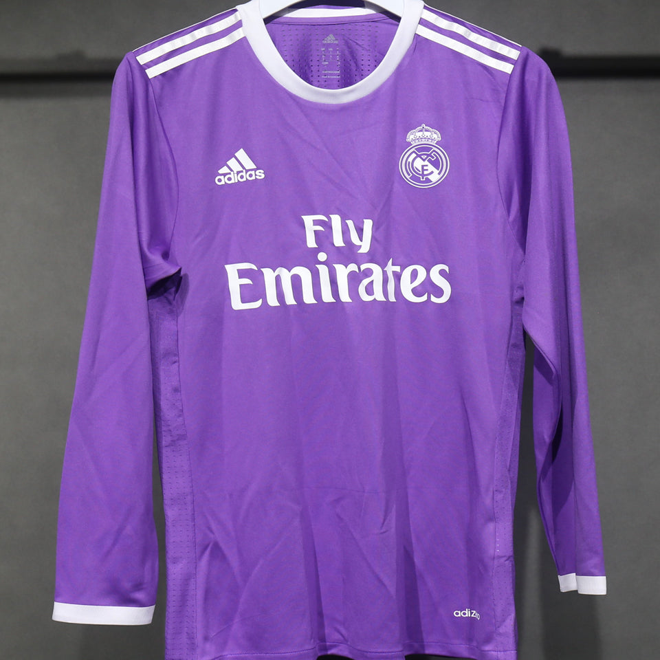 Jersey 2016/17 Real Madrid Visitante Manga larga Versión Jugador Retro