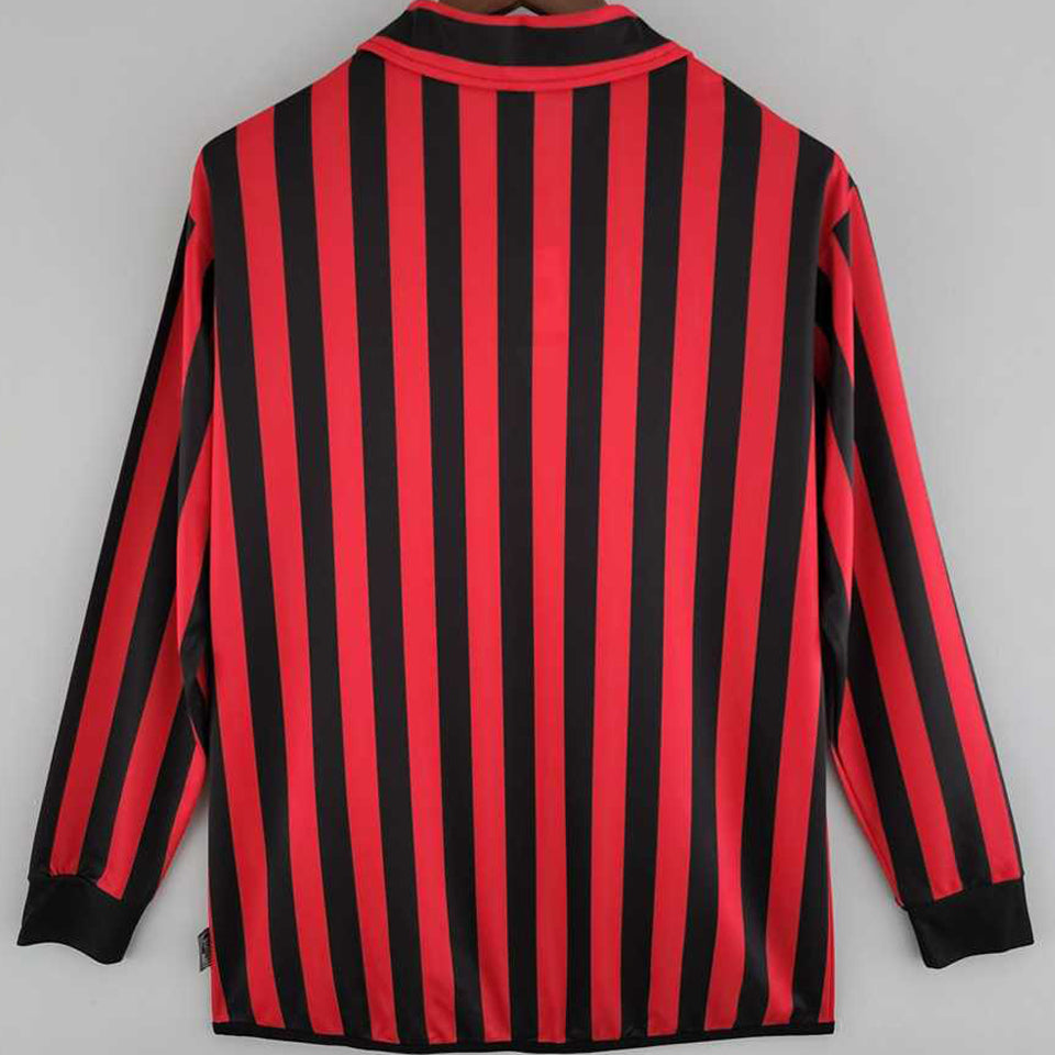 jersey 1999/2000 ac milan local manga larga versión fan retro