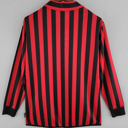 Jersey 1999/2000 AC Milan Local Manga larga Versión Fan Retro