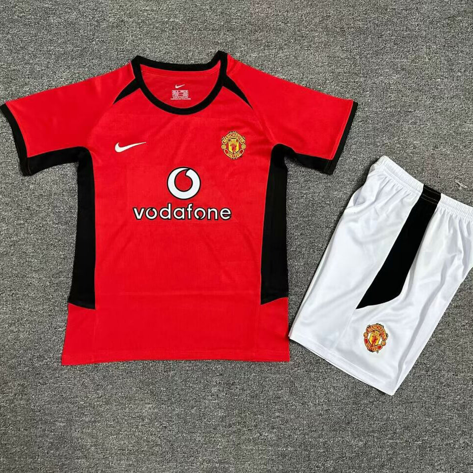jersey 2002/04 manchester united local manga corta niño retro