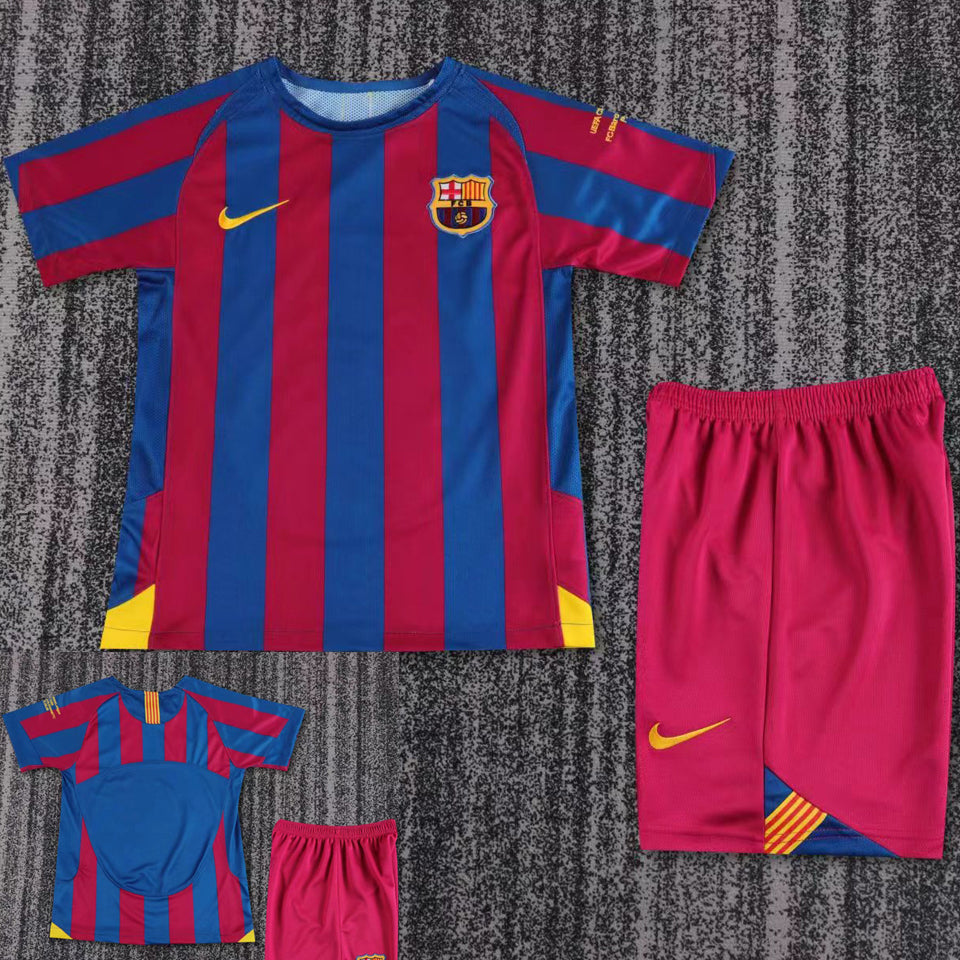 Jersey 2005/06 Barcelona Local Manga corta Niño Retro