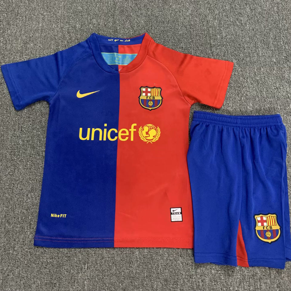 Jersey 2008/09 Barcelona Local Manga corta Niño Retro