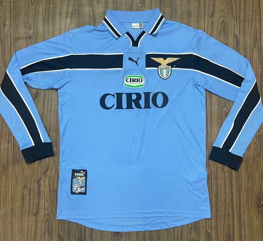 Jersey 1998/2000 Lazio Local Manga larga Versión Fan Retro