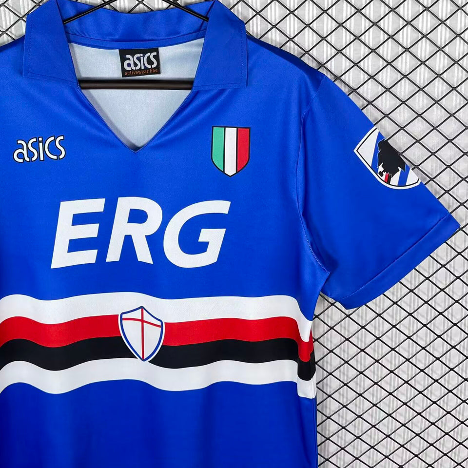 jersey 1991/1992 sampdoria local manga corta versión fan retro
