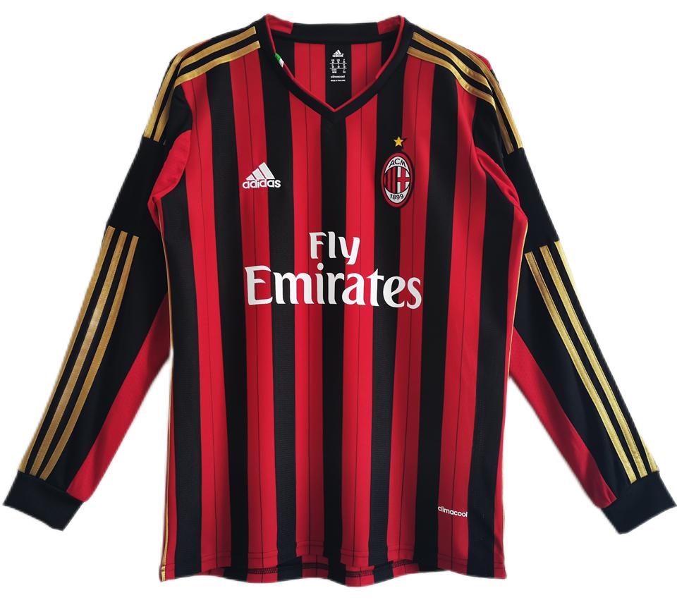 Jersey 2013/14 AC Milan Local Manga larga Versión Fan Retro