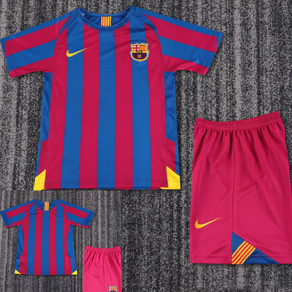 jersey 2005/06 barcelona local manga corta niño retro