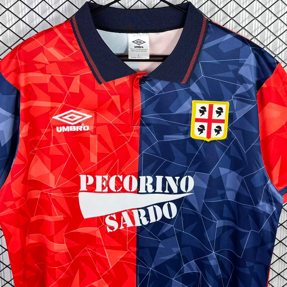 jersey 1992/1993 cagliari local manga corta versión fan retro