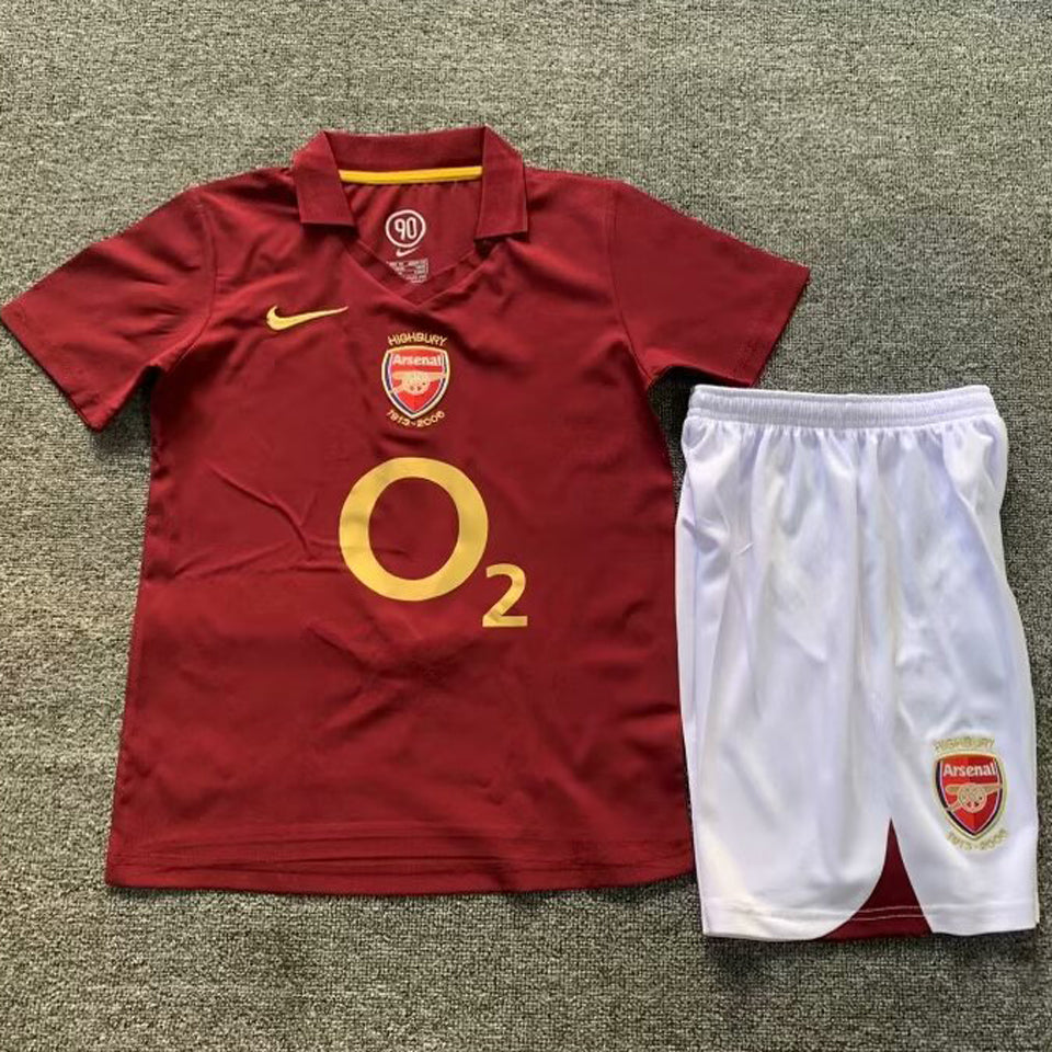 jersey 2005/06 arsenal local manga corta niño retro